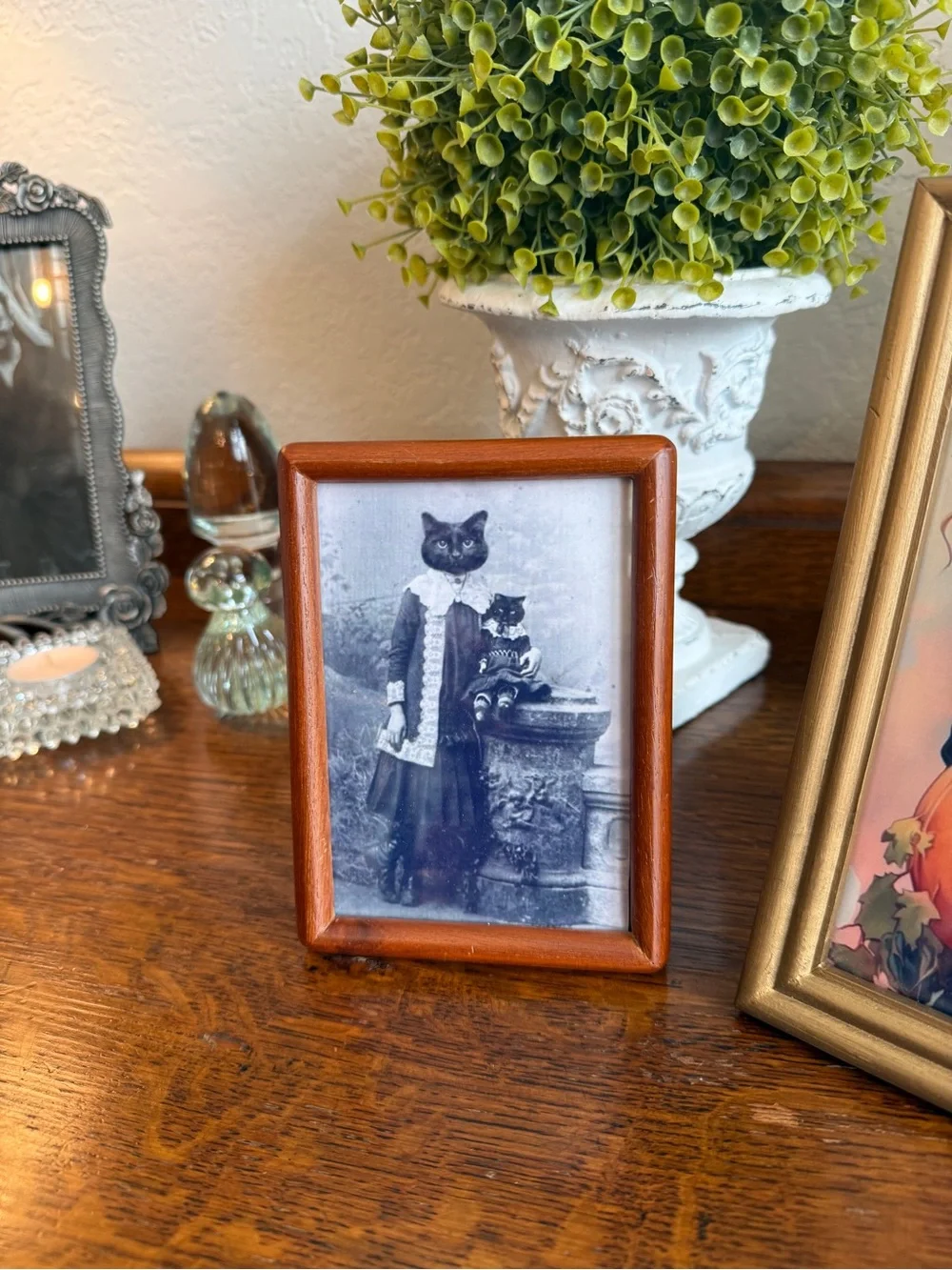 Vintage Wood Picture Frame’s  with Halloween Art